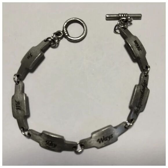 Vintage Christian “In All Thy Ways Acknowledge Him” 8” Pewter Bracelet - Picture 3 of 6